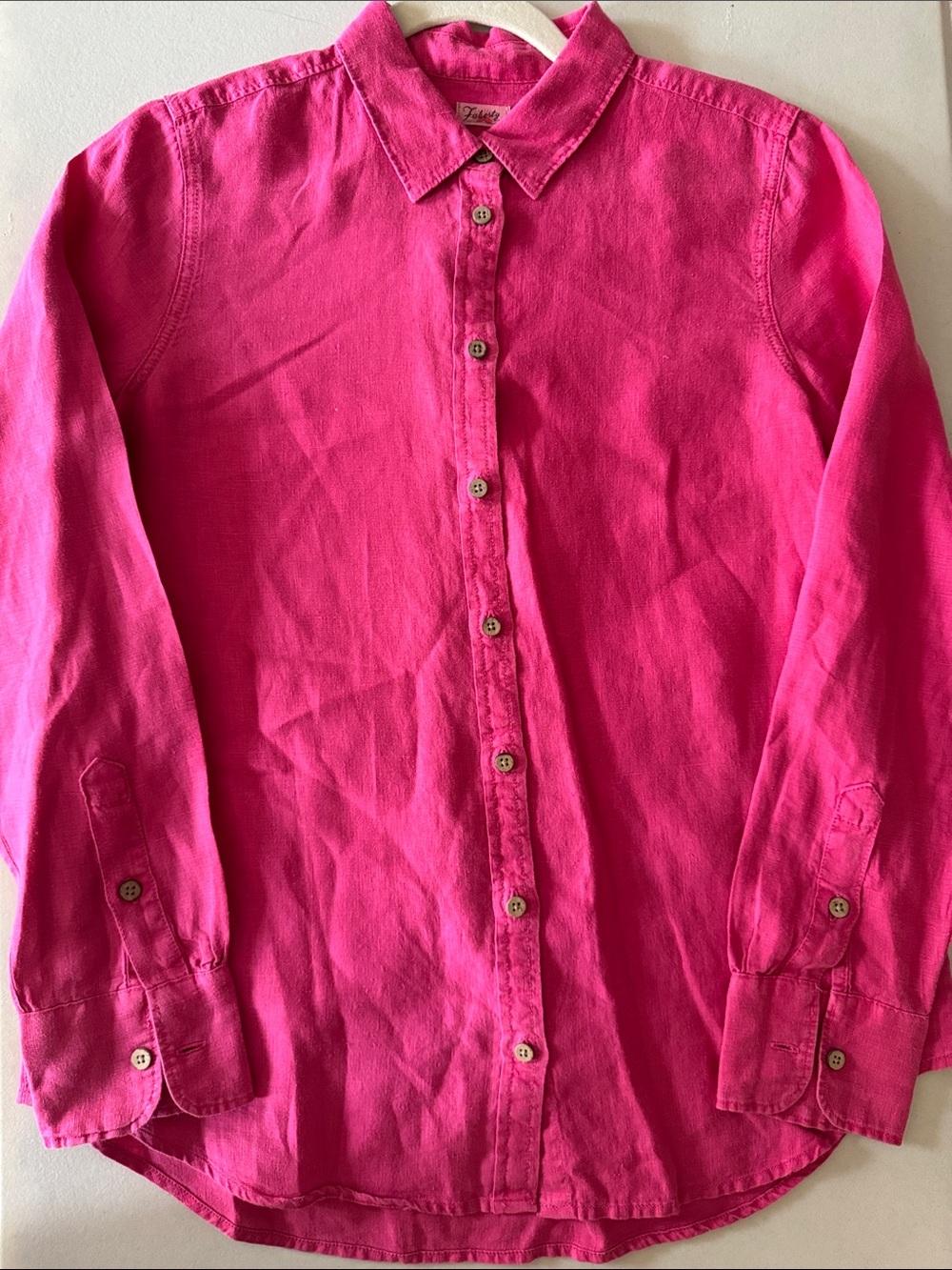 Faherty Women's Bright Pink Button-Down Shirt Size S